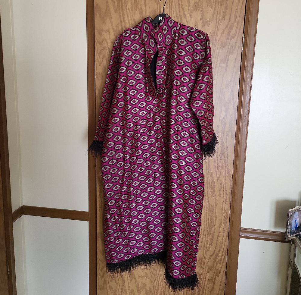 Elegant Long Sleeve Patterned Dress